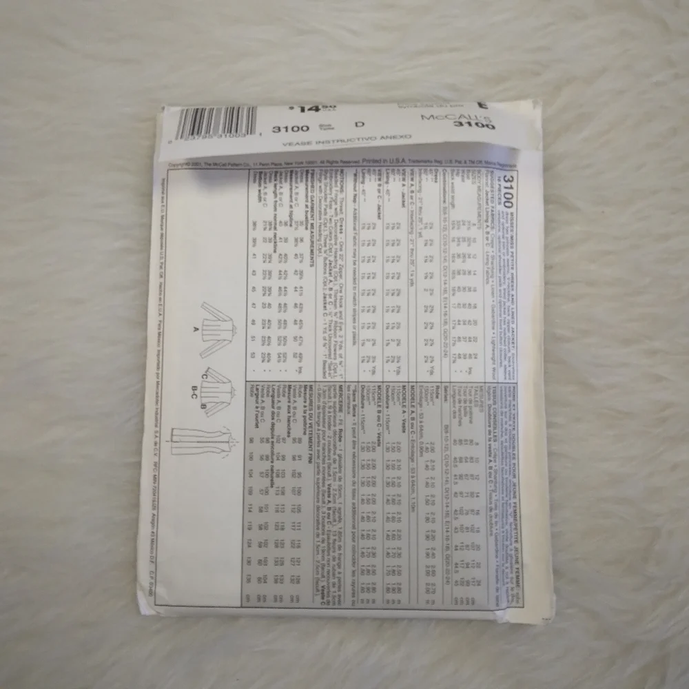 McCalls mccall 3100